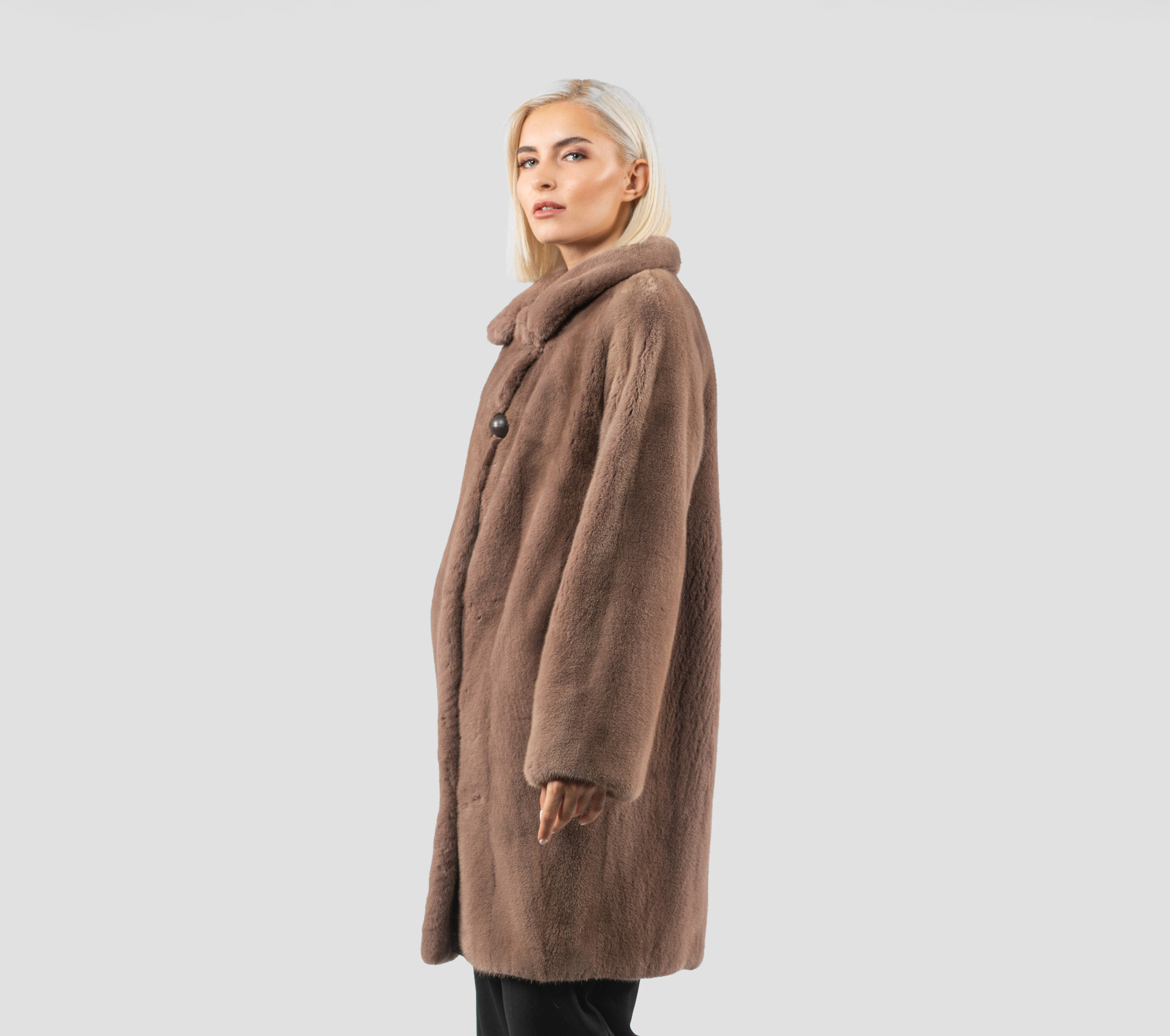 Taupe Mink Fur Jacket - 100% Real Fur - Haute Acorn