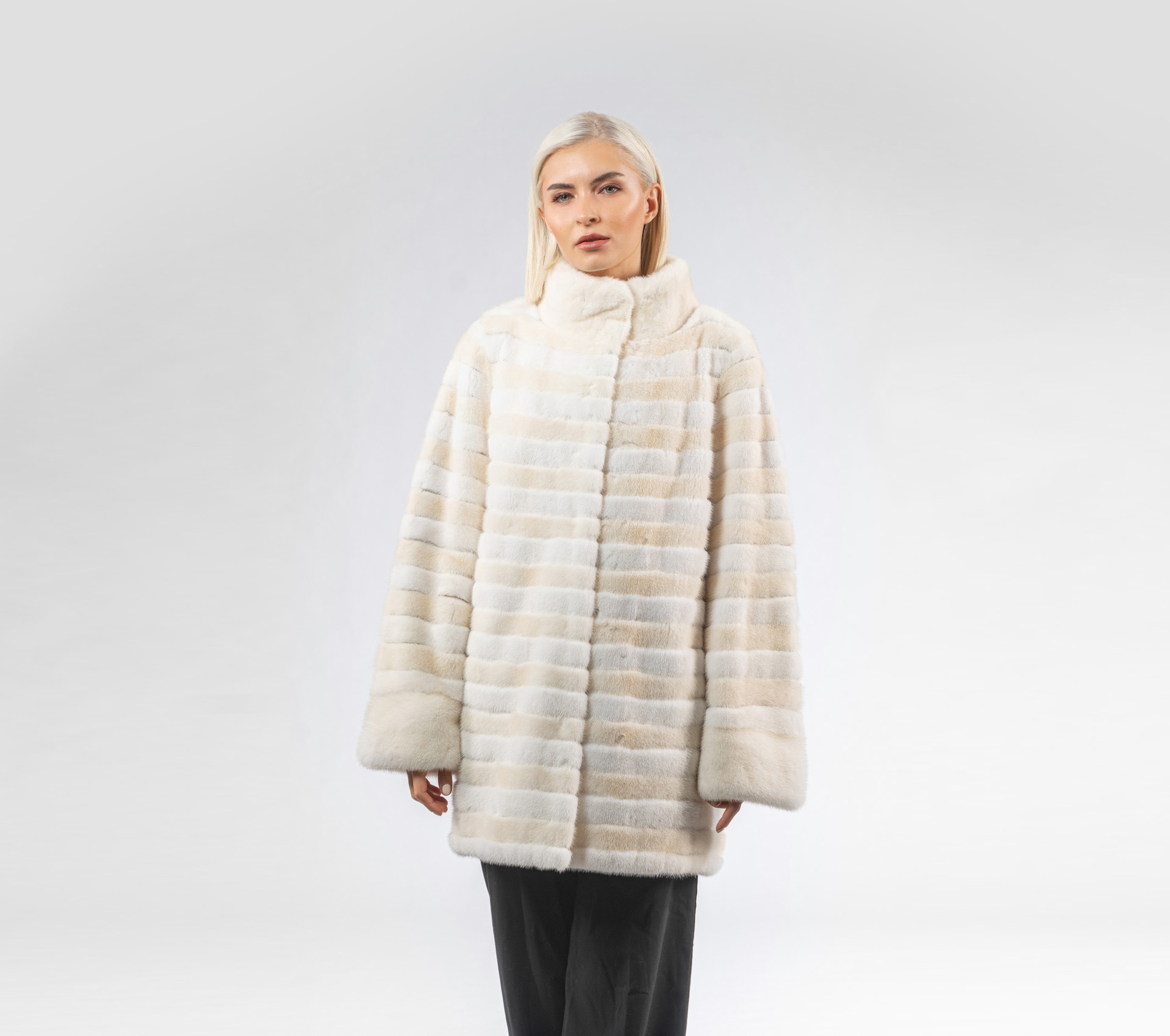 White Pearl Mink Fur Jacket - 100% Real Fur - Haute Acorn