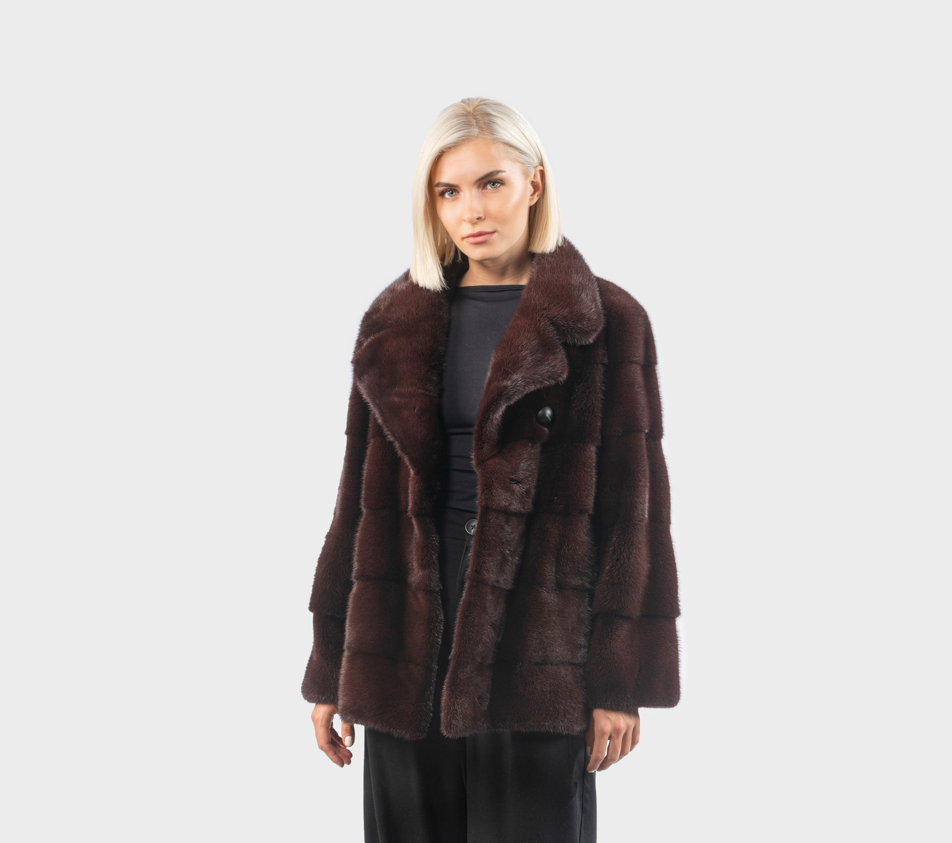 Reddish Brown Mink Fur Jacket - 100% Real Fur - Haute Acorn