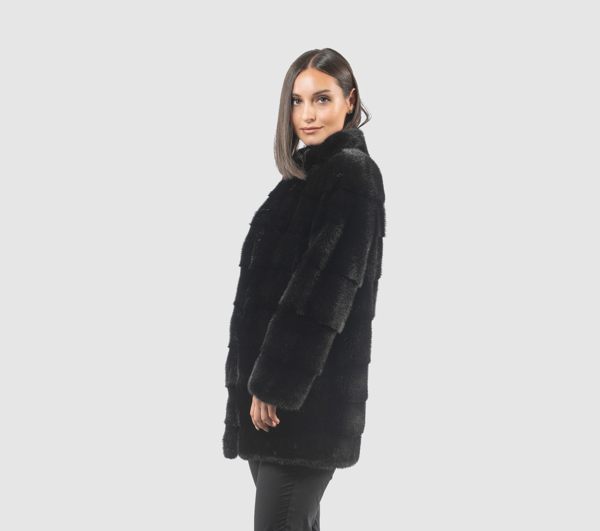 Onvermijdelijk beweging aanvaardbaar Black Long Hair Mink Fur Jacket - 100% Real Fur - Haute Acorn