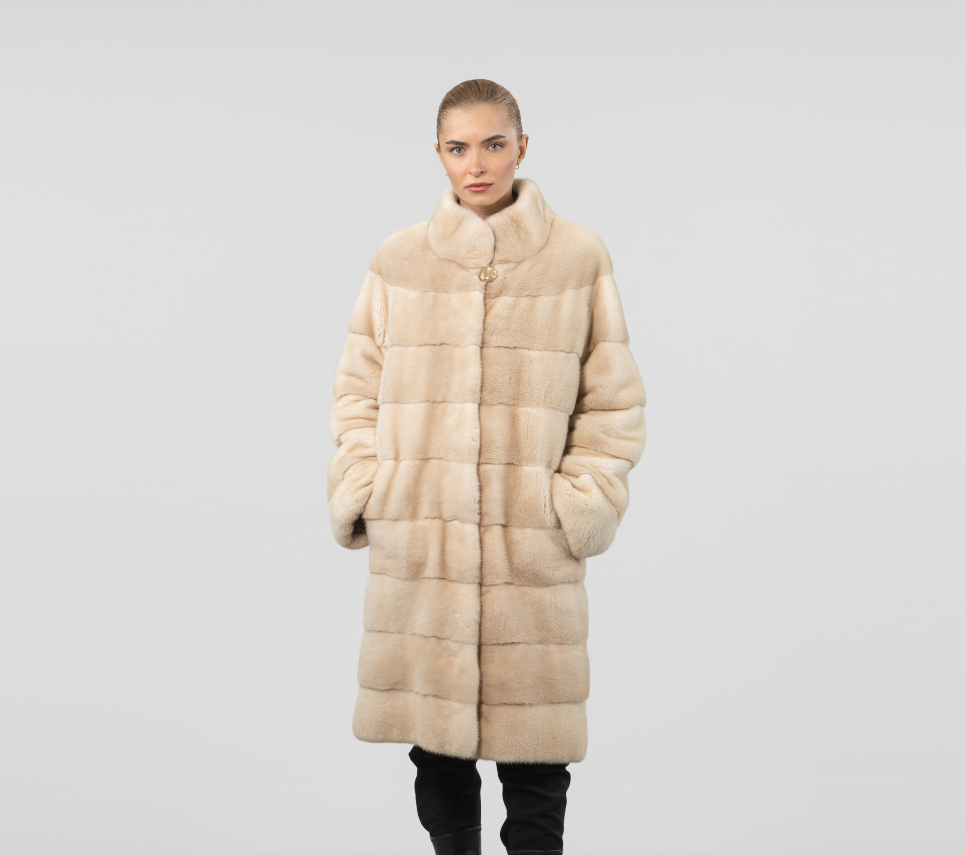 Palomino Mink Fur Coat - 100% Real Fur - Haute Acorn
