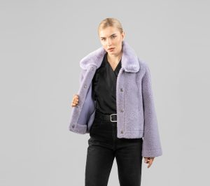 Reversible Lilac Shearling Jacket