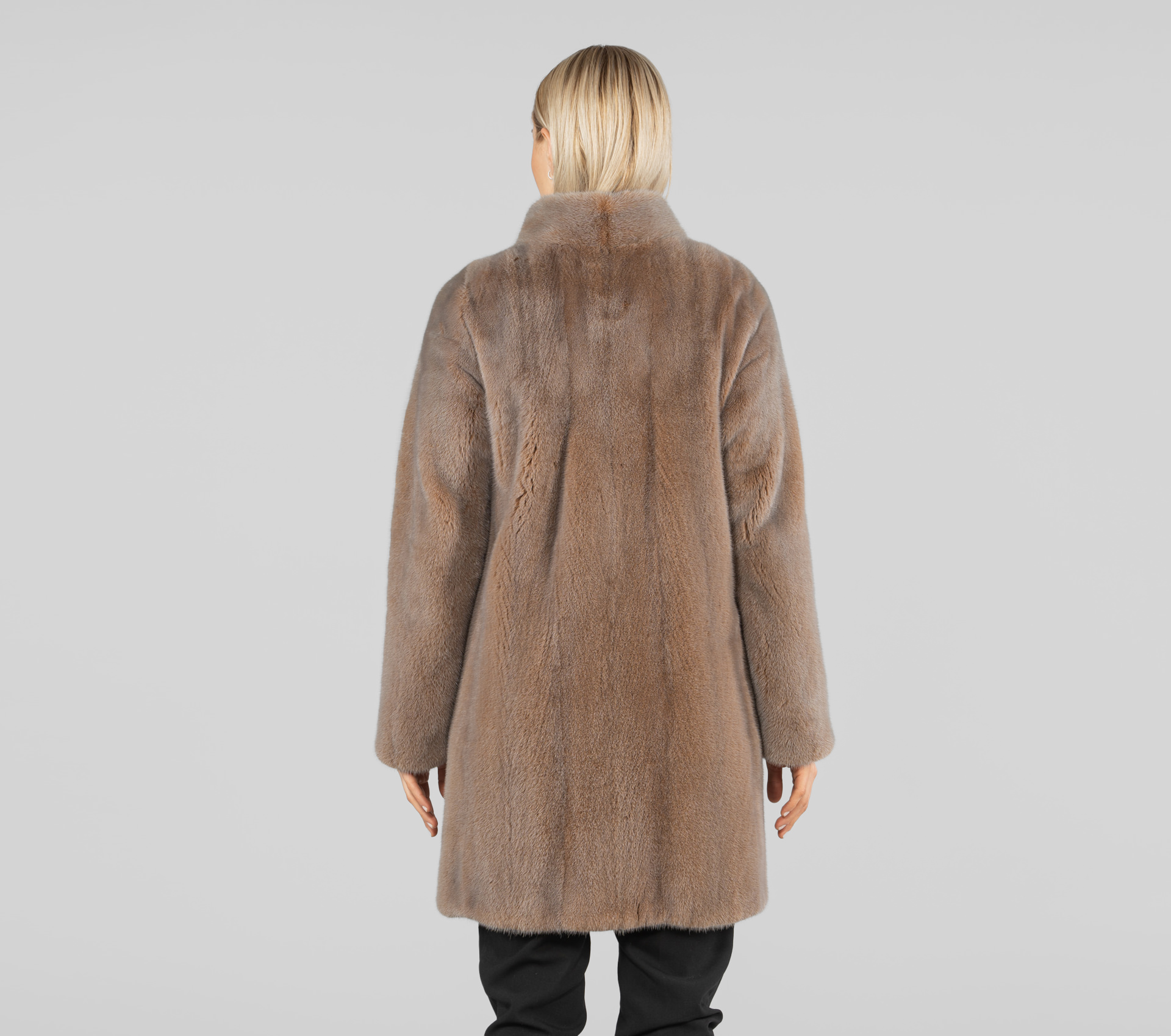 Full Pelts Taupe Mink Fur Jacket - 100% Real Fur - Haute Acorn
