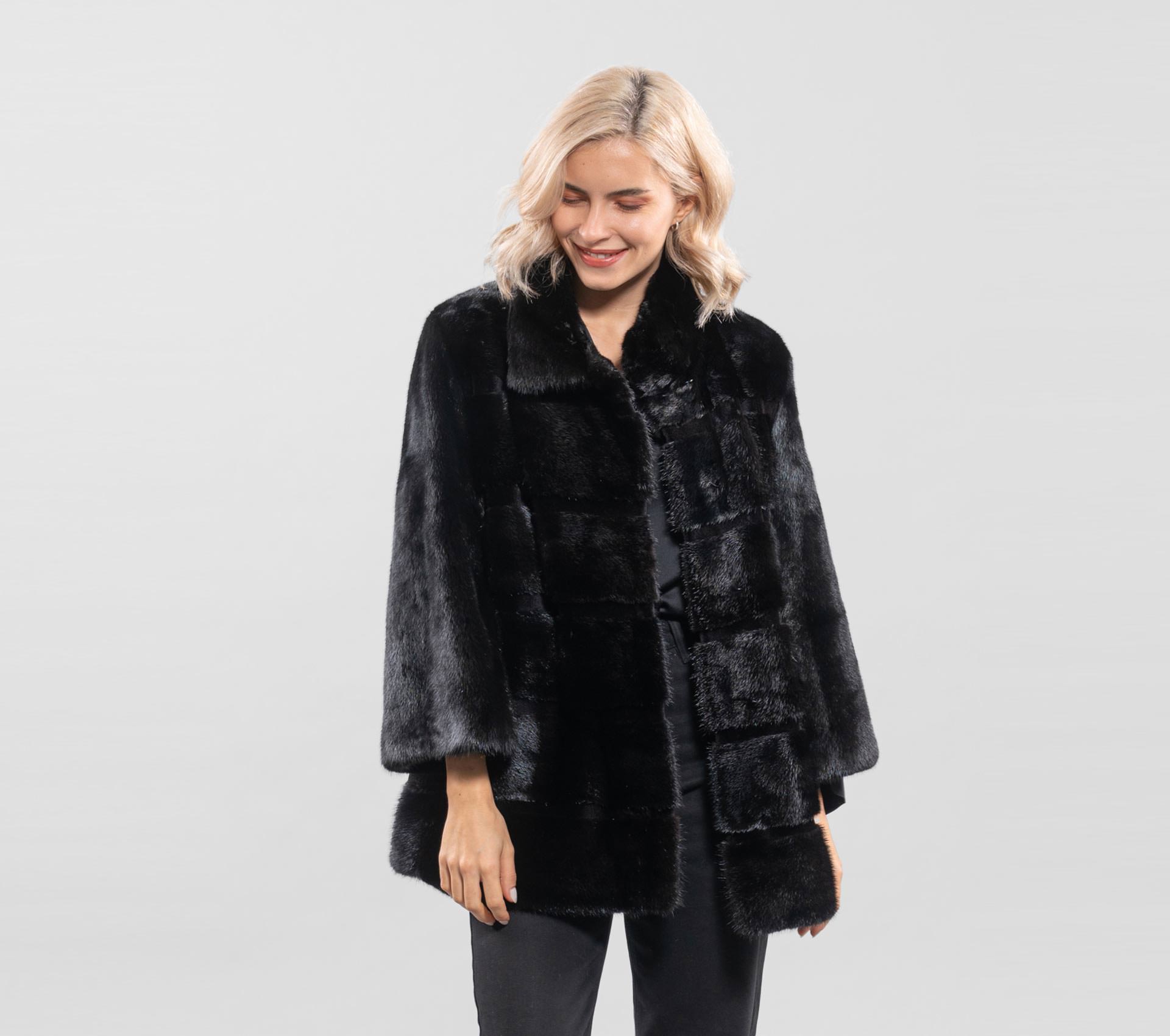 Fur Jacket Made Of Male Mink Fur Pelts